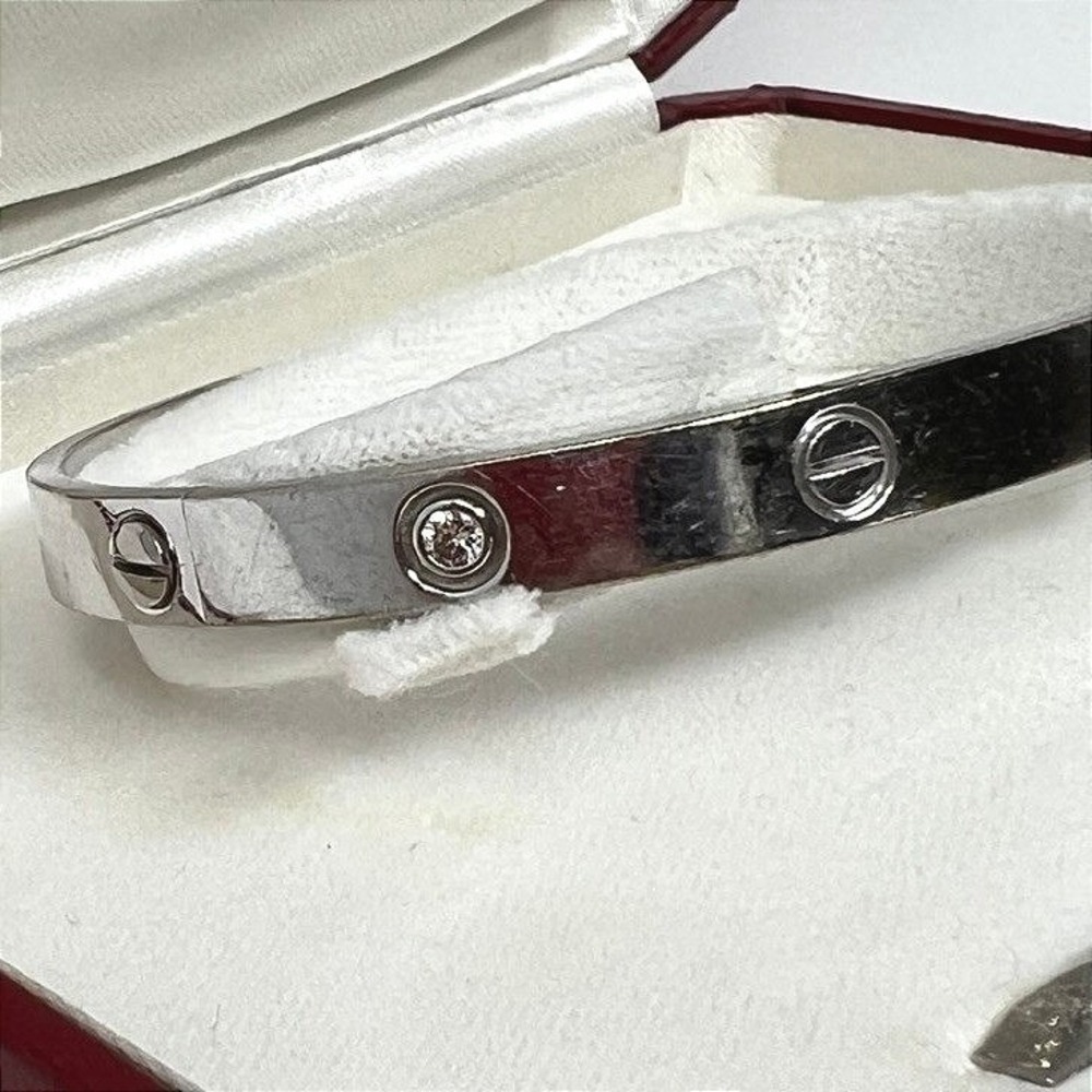 Cartier Love Bracelet 18K White Gold 6 Diamonds B6035417 Box and Screwdriver - Picture 3 of 5